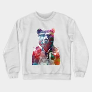 Bear hipster graphic art Crewneck Sweatshirt